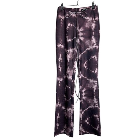 I AM GIA matching Set Size XS Crops Top Flared Pants Tan Tie Dye Festival Y2K - Picture 3 of 12